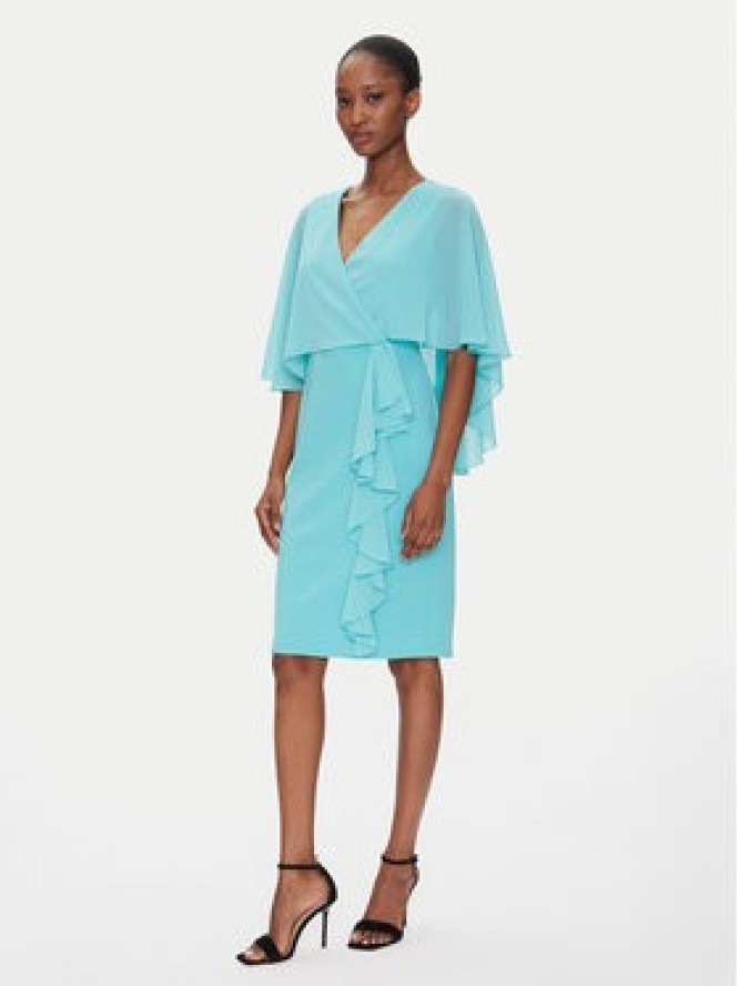 Rinascimento Sukienka koktajlowa CFC0123560003 Turkusowy Regular Fit