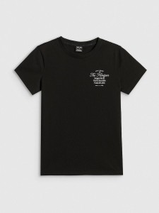 T-shirt regular z nadrukiem damski 4F 4FRSS26TTSHF4537