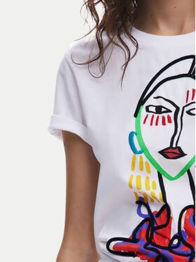 Desigual T-Shirt Misuri 25SWTKA9 Biały Regular Fit