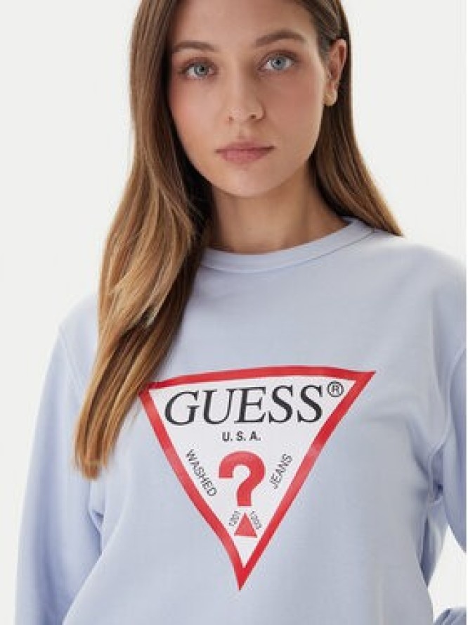 Guess Bluza W2YQ16 KBA11 Błękitny Regular Fit