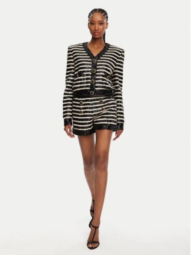 Balmain Szorty materiałowe DF1PA265XJ31 Czarny Regular Fit