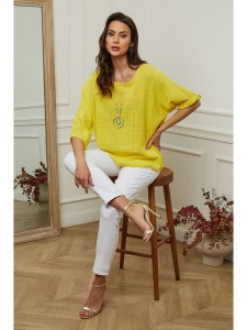 Fleur de Lin Bluzka "Guimauve" w kolorze żółtym rozmiar: M