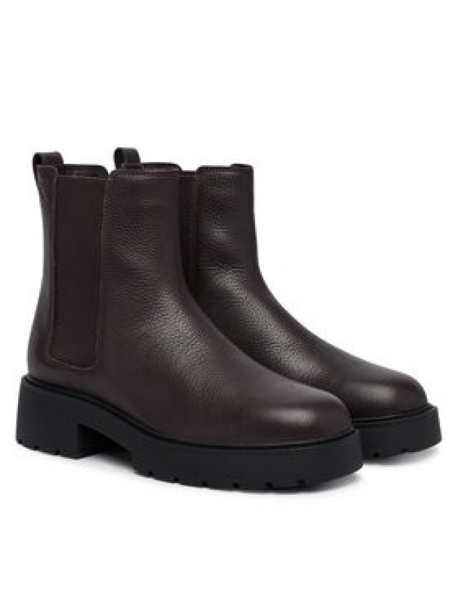 Calvin Klein Sztyblety Chunky Chelsea Boot Lth YW0YW02072 Bordowy