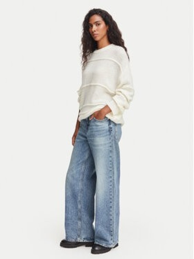 HUGO Sweter Slookia 50564321 Kremowy Oversize