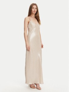 TWINSET Sukienka wieczorowa 251TT2130 Écru Slim Fit