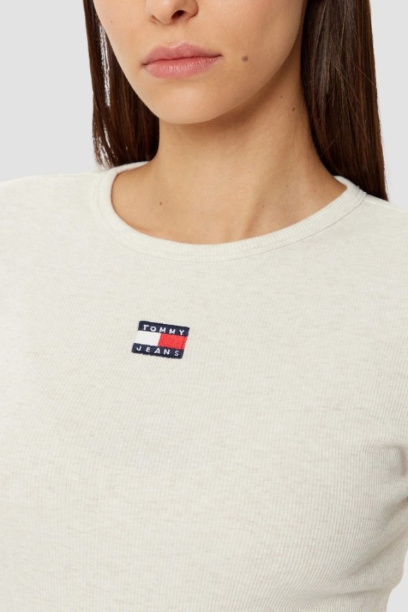 TOMMY JEANS Beżowy damski longsleeve, Rozmiar S