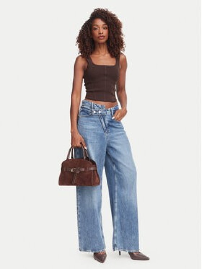 Guess Top W6YZ08 Z0979 Brązowy ciemny Slim Fit