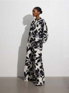 Wzorzyste spodnie palazzo - wielobarwny