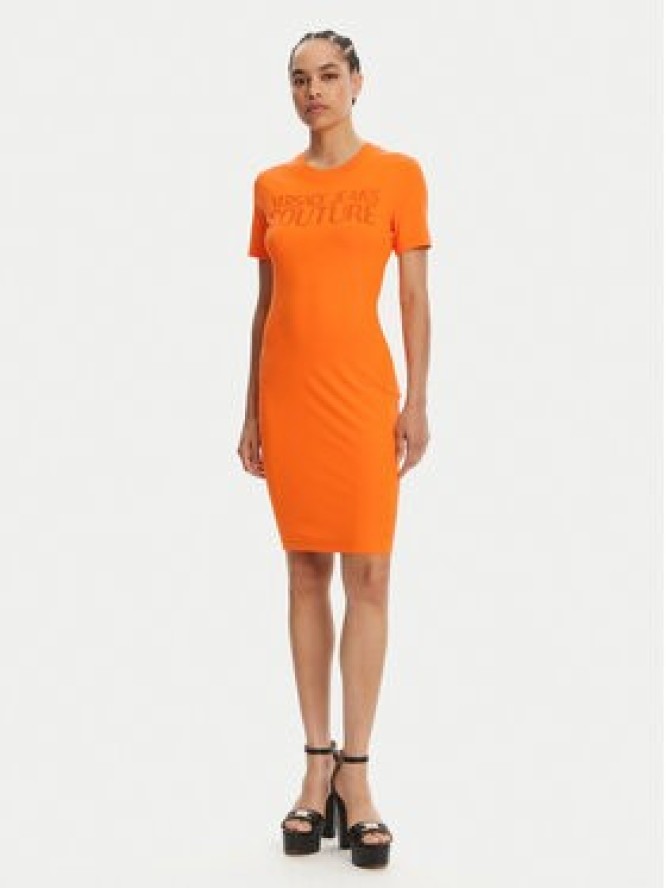 Versace Jeans Couture Sukienka codzienna 78HAOS04 Pomarańczowy Slim Fit