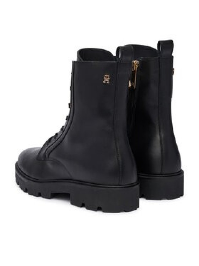 Tommy Hilfiger Trzewiki TH Stud Leather Lace-Up Boot FW0FW09571 Czarny