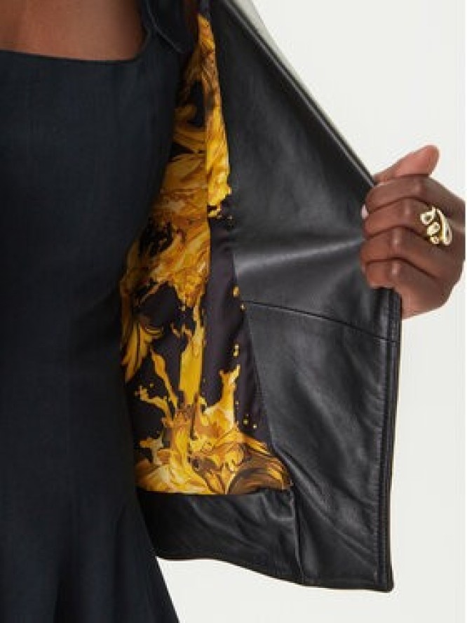 Versace Jeans Couture Kurtka skórzana 80HAVP00 CP009 Czarny Loose Fit