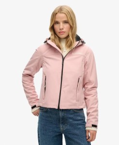 superdry Kurtka Soft Shell Trekker z kapturem, krótki krój – Vintage Blush Pink