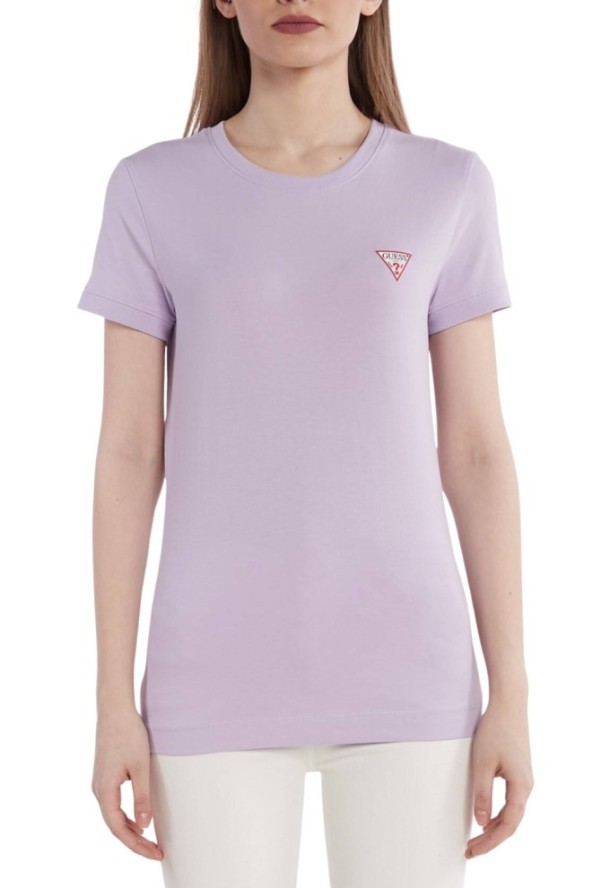 GUESS Lawendowy damski t-shirt Mini, Rozmiar XL