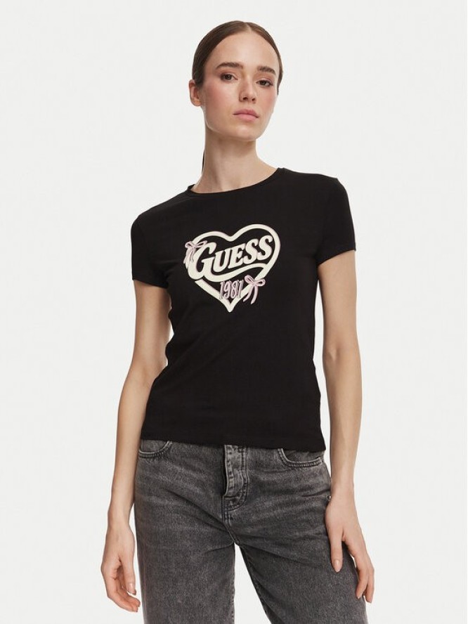 Guess T-Shirt V6YI09 K4276 Czarny Slim Fit