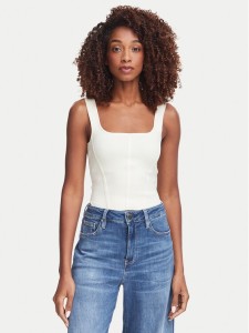 Guess Top W6YZ08 Z0979 Kremowy Slim Fit