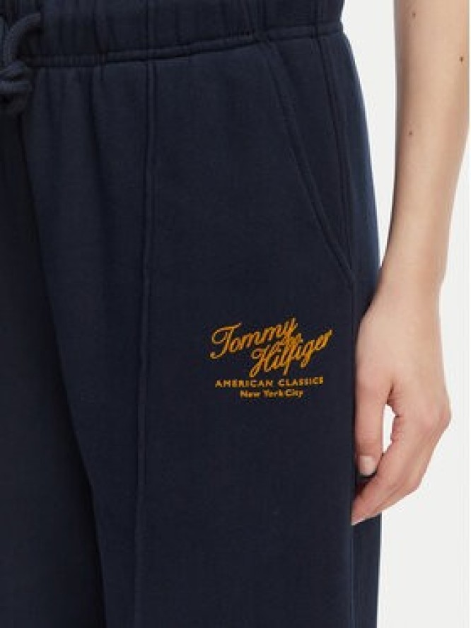 Tommy Hilfiger Spodnie dresowe Logo Exaggerated Seam WW0WW50783 Granatowy Relaxed Fit