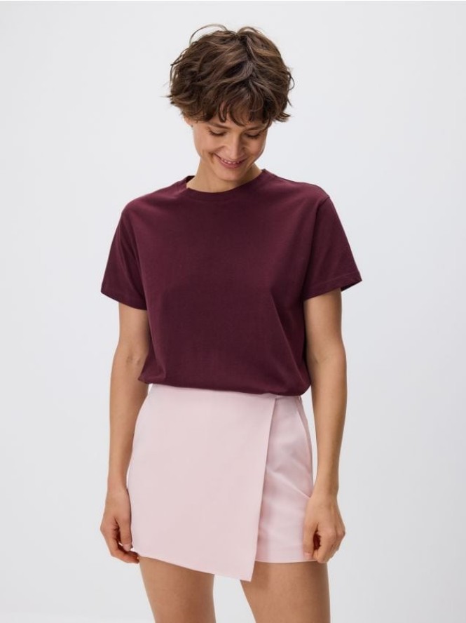 Spódnico-szorty z wiskozą - pastelowy róż