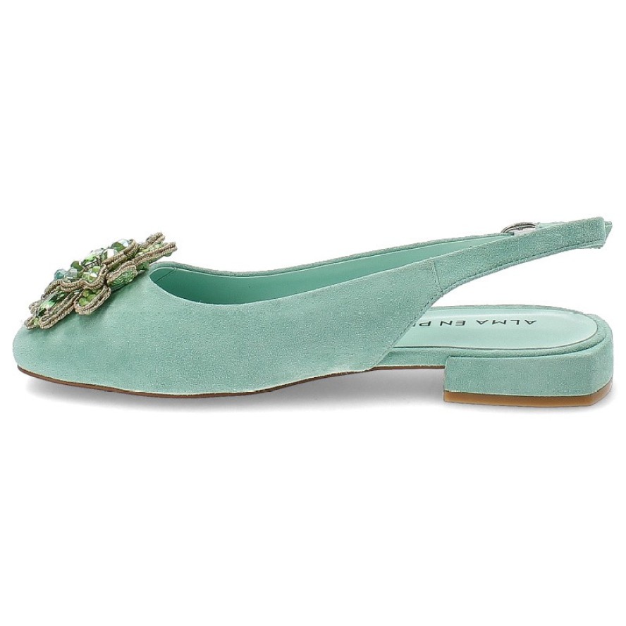 Zielone Sandały Alma En Pena Eleganckie Obuwie Damskie