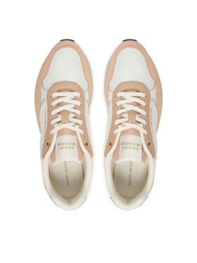 Tommy Hilfiger Sneakersy Mix Material Runner FW0FW08950 Écru