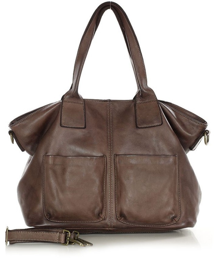Shopper bag czekoladowy MARCO MAZZINI v169c