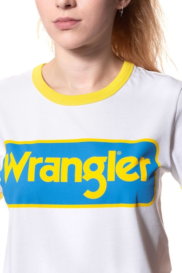 WRANGLER T SHIRT DAMSKI B&Y RINGER TEE WHITE W7C42FK12 112131689