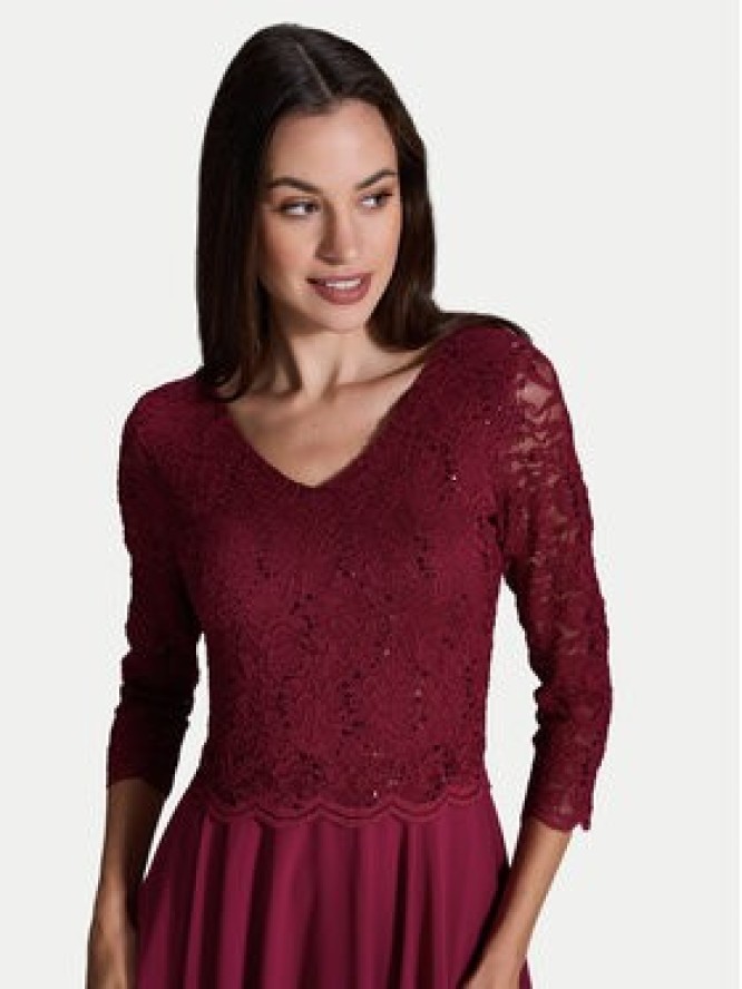 Swing Sukienka koktajlowa 5AI08900 Bordowy Regular Fit