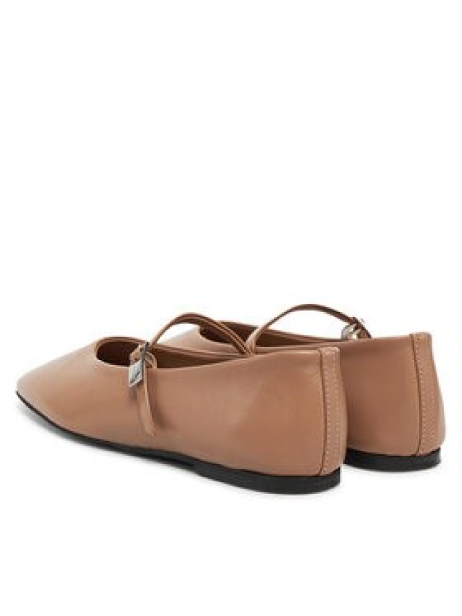 Calvin Klein Baleriny Ballerina New Buckle - Lth HW0HW02483 Brązowy