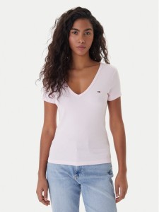 Tommy Jeans T-Shirt Essential DW0DW17385 Różowy Slim Fit