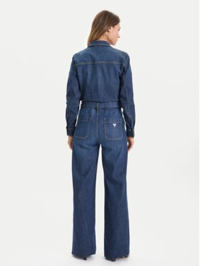 Guess Jeans Kombinezon W5BD97 D0026 Granatowy Wide Leg