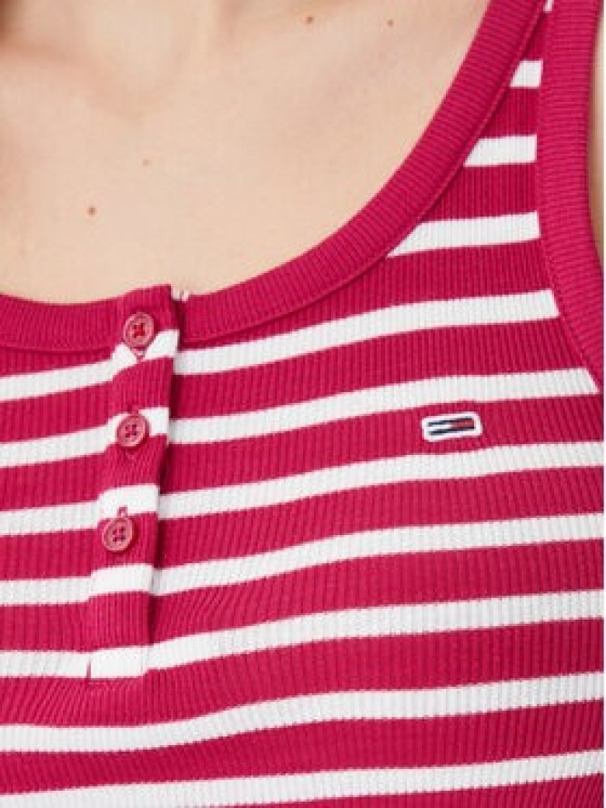 Tommy Jeans Top DW0DW19492 Czerwony Slim Fit