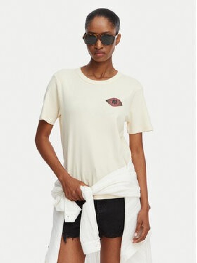 RVCA T-Shirt Daily 23B351502 Kremowy Regular Fit