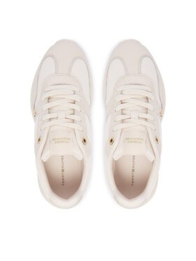 Tommy Hilfiger Sneakersy Modern Runner Shiny Leather FW0FW09413 Beżowy