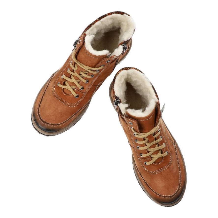 Brązowe Ocieplane Trzewiki Damskie Armodo