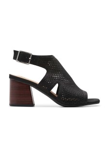 Clarks Skórzane sandały "Siara" w kolorze czarnym na obcasie rozmiar: 41.5
