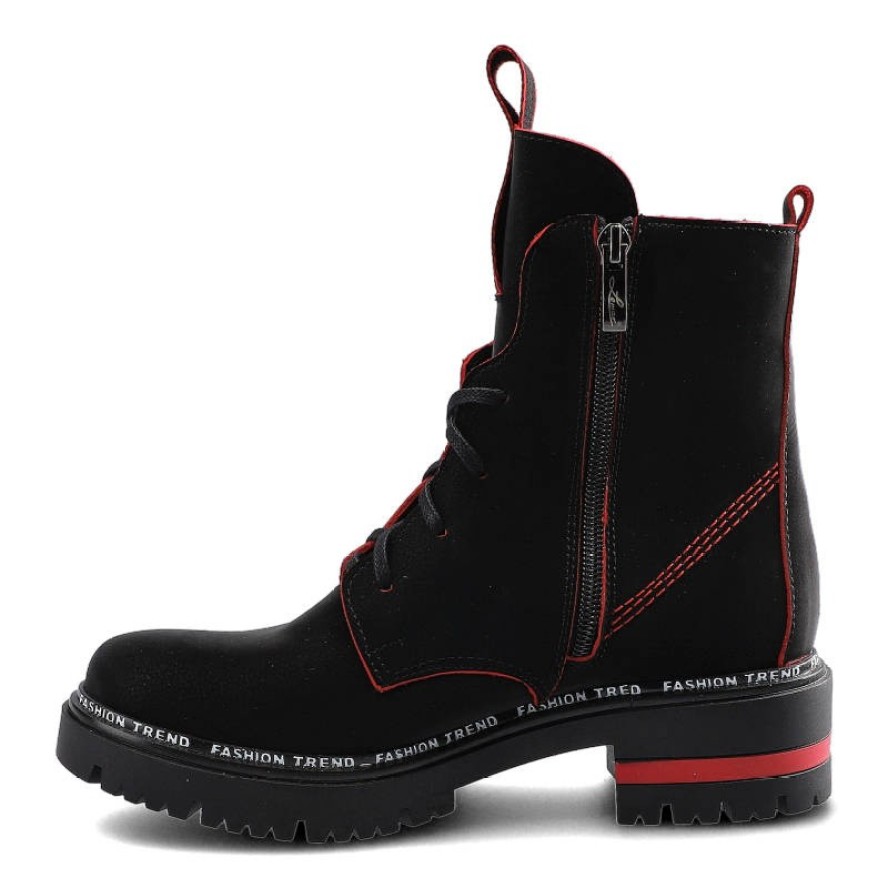 Czarne Botki Lemar Damskie Wygodne Obuwie