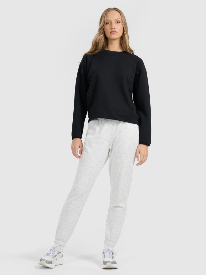 4F Bluza dresowa nierozpinana bez kaptura damska - czarna XL