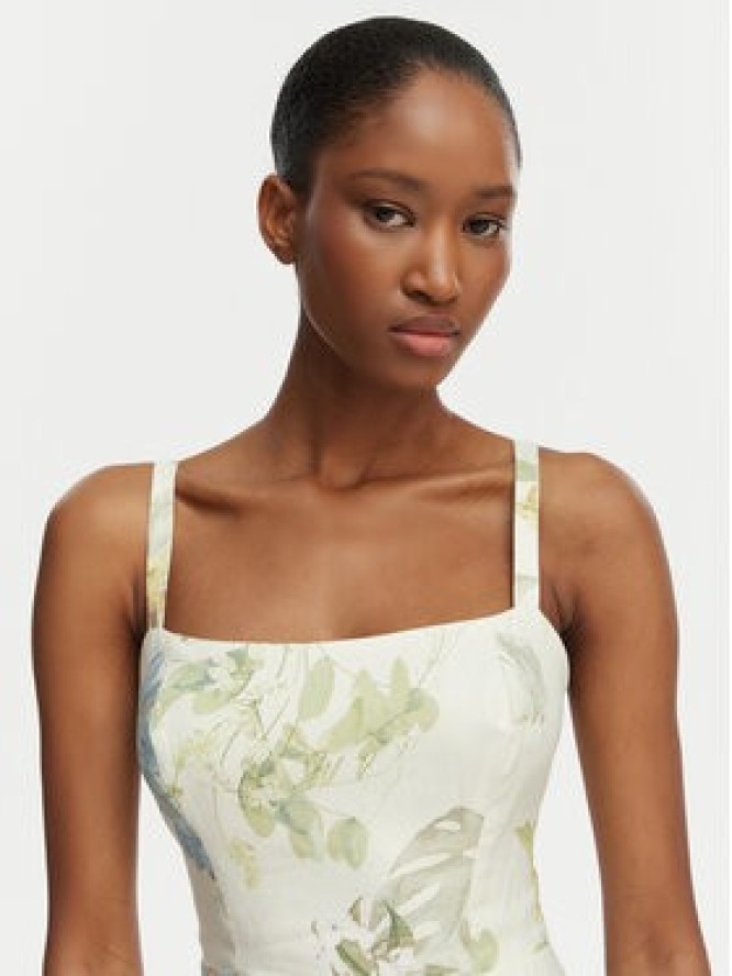 Guess Sukienka koktajlowa W6GKA6 W2409 Beżowy jasny Regular Fit