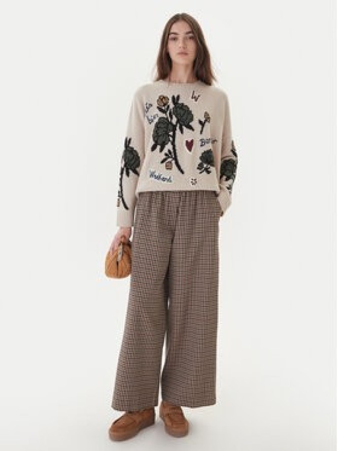 Weekend Max Mara Spodnie materiałowe Ebe 2525136052 Beżowy Wide Leg