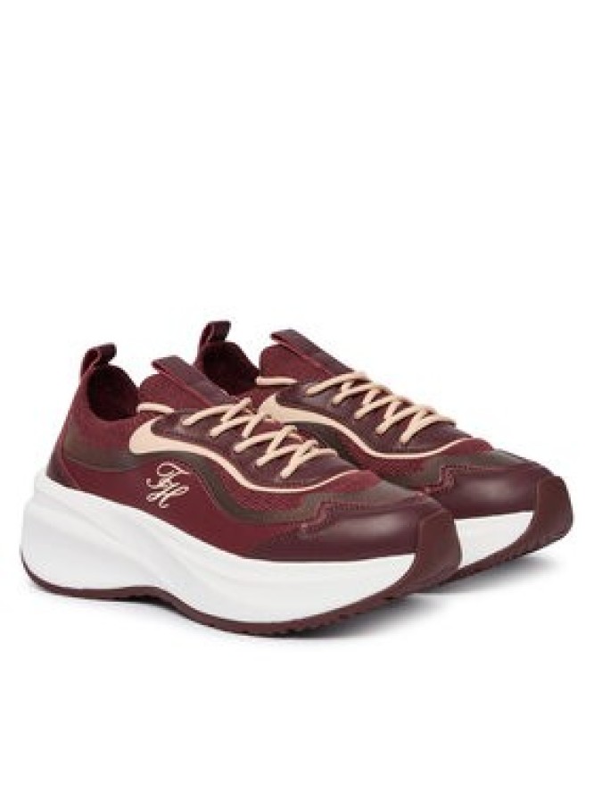 Tommy Hilfiger Sneakersy TH Wave Runner FW0FW09484 Bordowy