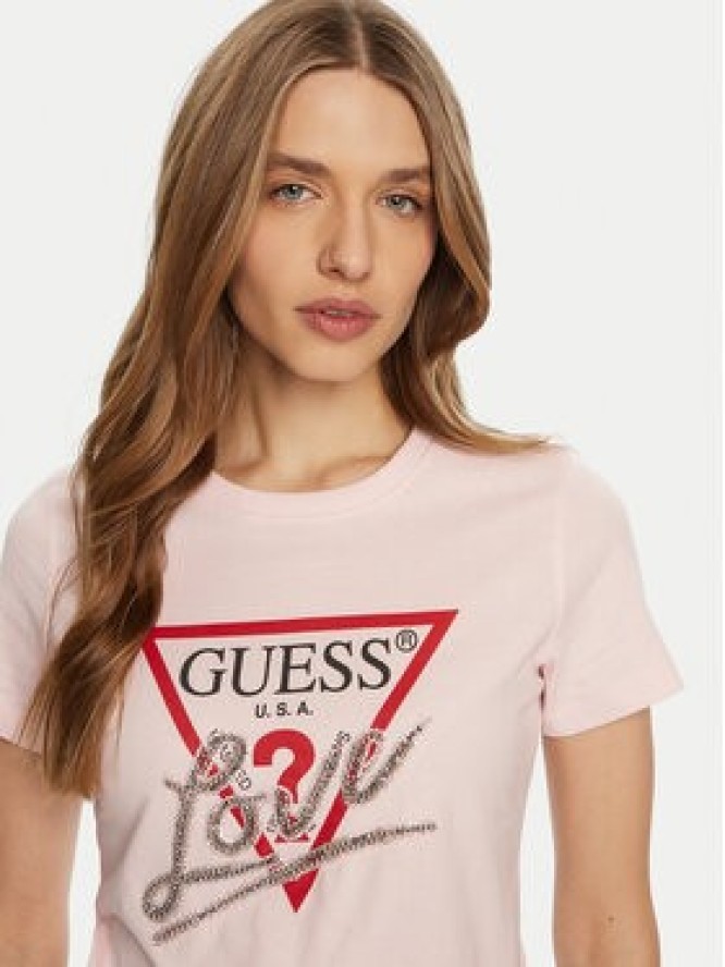 Guess T-Shirt W5RI10 I3Z14 Różowy Regular Fit