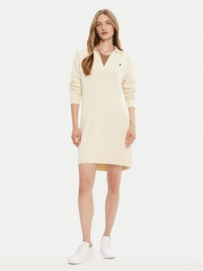 Polo Ralph Lauren Sukienka dzianinowa 211A91143003 Biały Slim Fit