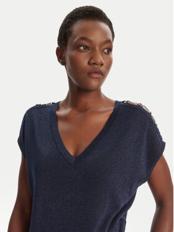 Morgan Bluzka 242-MRING Granatowy Relaxed Fit