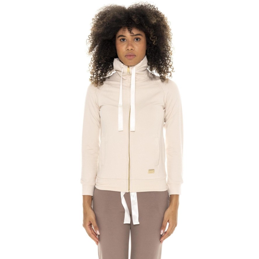 Bluza zimowa Leone 1947 Chic Tones Damen ze Stehkragen und Reißverschluss