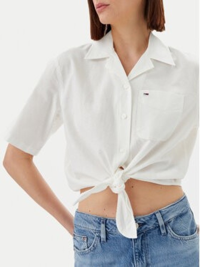 Tommy Jeans Koszula DW0DW20286 Écru Regular Fit