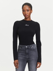 KARL LAGERFELD Sweter A3W18025 Czarny Slim Fit