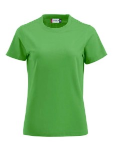 clique Premium-T Women damska koszulka z bawełny, okrągły dekolt – apple green