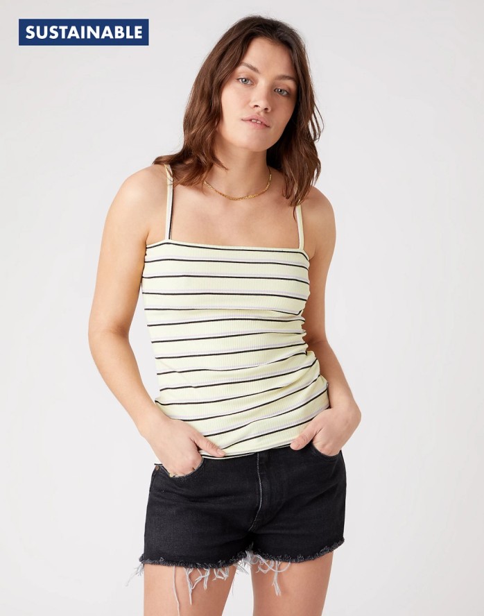 DAMSKI TOP WRANGLER SPAGHETTI STRAP WAX YELLOW W7R8DGX9B 112132108