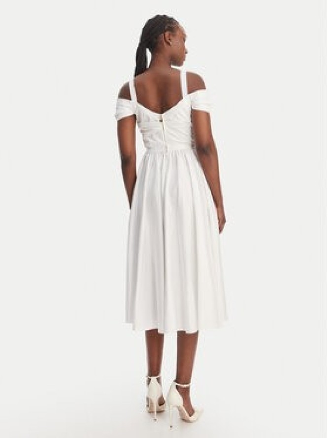 Elisabetta Franchi Sukienka koktajlowa AB-921-61E2-V590 Biały Regular Fit