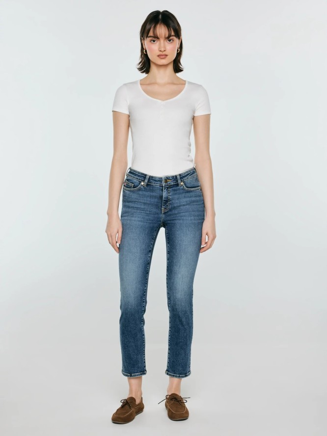 jeansy damskie z krótką nogawką niebieskie adela cropped 296