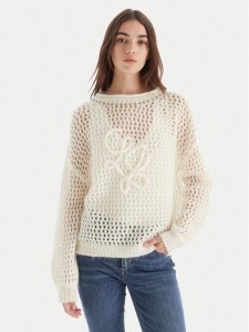 Liu Jo Sweter MF5430 MS039 Écru Relaxed Fit